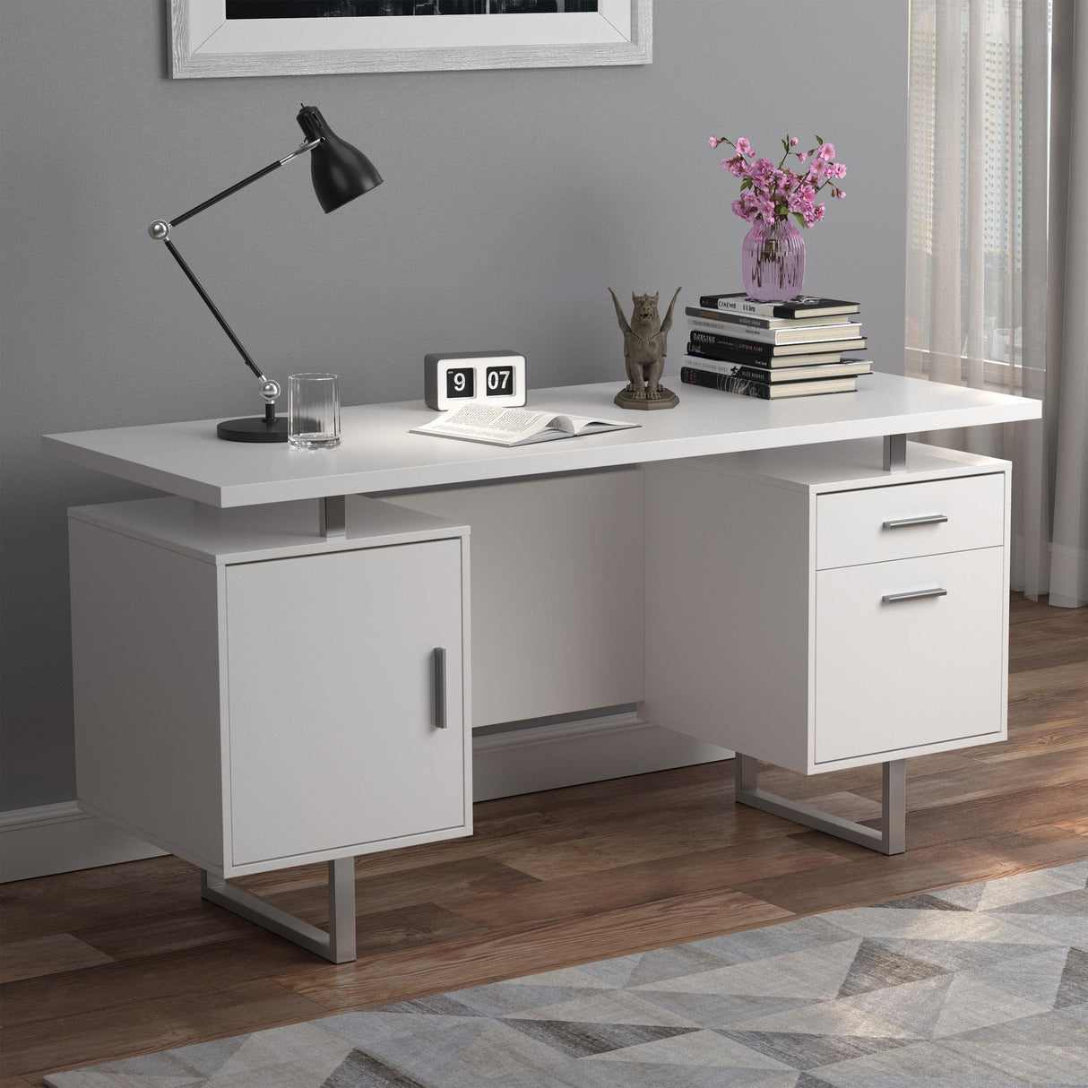 Coaster Lawtey 60-inch 2-drawer Computer Desk White High Gloss