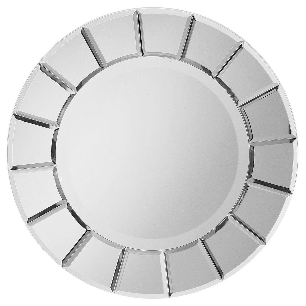 Coaster Fez 30 x 30 Inch Round Sun Shaped Wall Mirror Silver