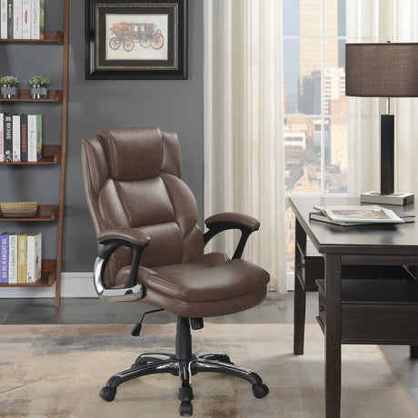 Coaster Nerris Upholstered Adjustable Home Office Desk Chair Brown