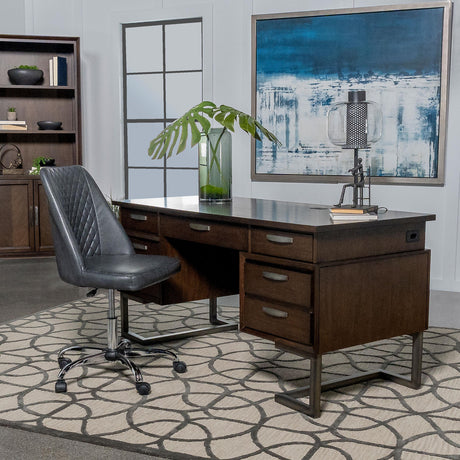 Coaster Marshall 66-inch 7-drawer Executive Office Desk Dark Walnut