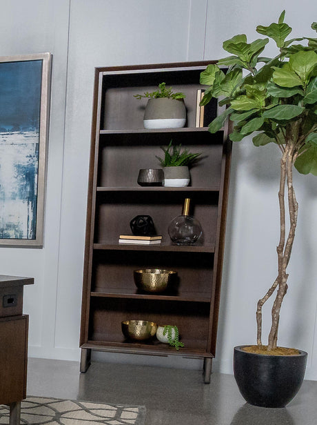 Coaster Marshall 76-inch 5-shelf Bookcase Dark Walnut
