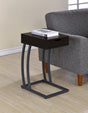Coaster Troy 1-drawer C-Shaped Side Table Power Outlet Cappuccino