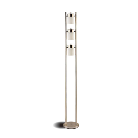 Coaster Munson 65-inch 3 Swivel Lights Metal Floor Lamp Silver