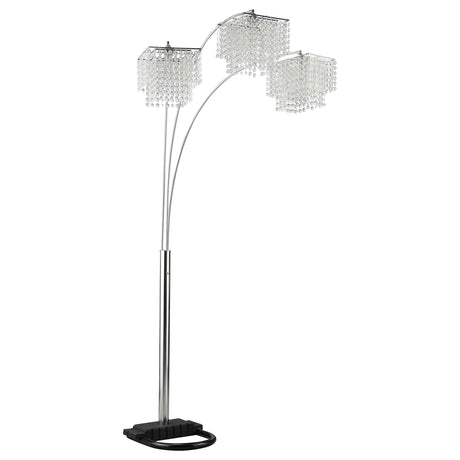 Coaster Miriam 90-inch Hanging Crystal Arc Floor Lamp Chrome