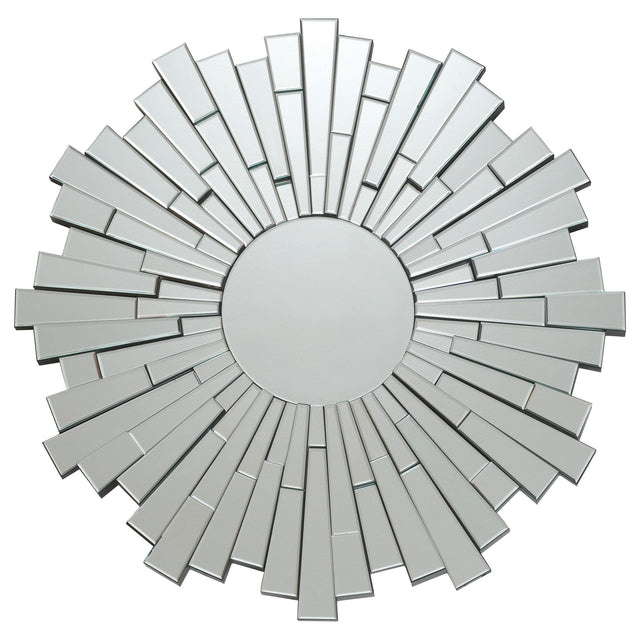 Coaster Danika 40 x 40 Inch Round Sunburst Wall Mirror Silver