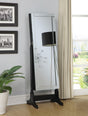 Coaster Cortez Cheval Mirror with Jewelry Storage Black