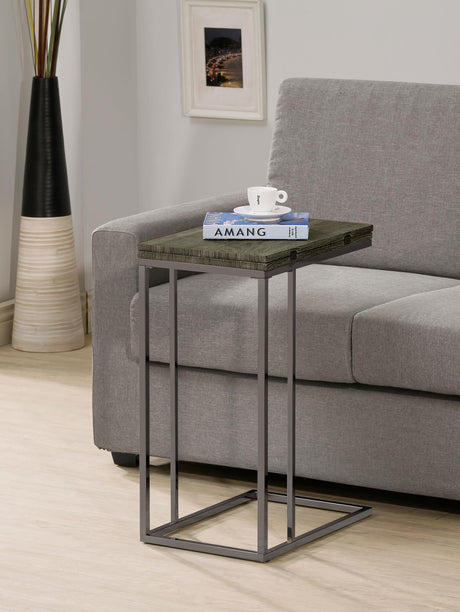 Coaster Pedro Expandable C-Shaped Sofa Side Table Weathered Grey