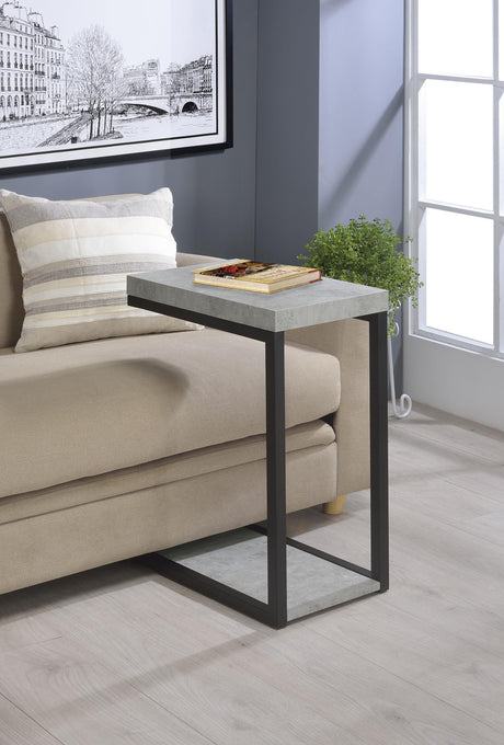 Coaster Beck Engineered Wood C-Shape Sofa Side Table Cement
