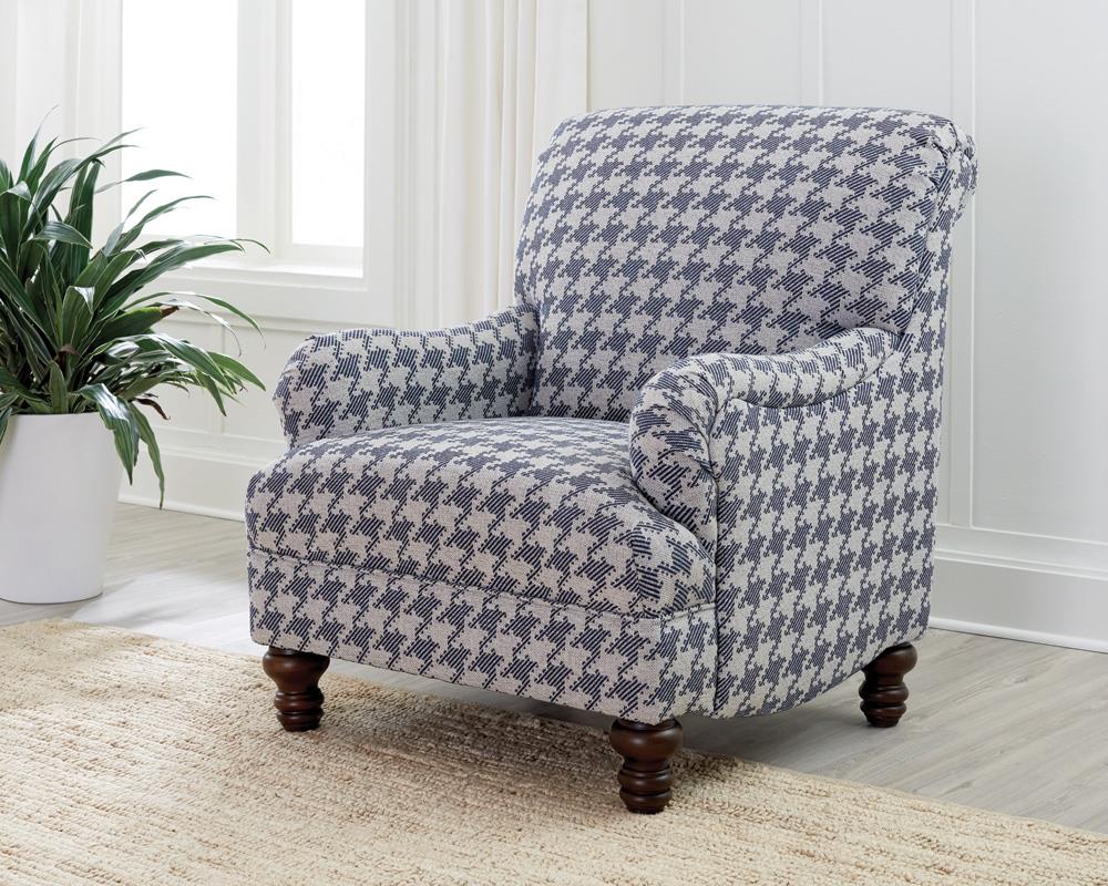 Coaster Glenn Upholstered English Arm Accent Chair Blue