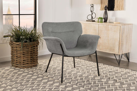 Coaster Davina Upholstered Flared Arm Accent Chair Ash Grey
