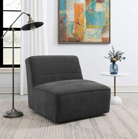 Coaster Cobie Upholstered Armless Swivel Chair Dark Charcoal
