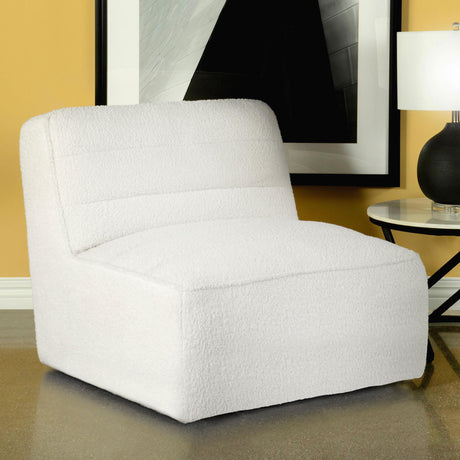 Coaster Cobie Upholstered Armless Swivel Chair Natural