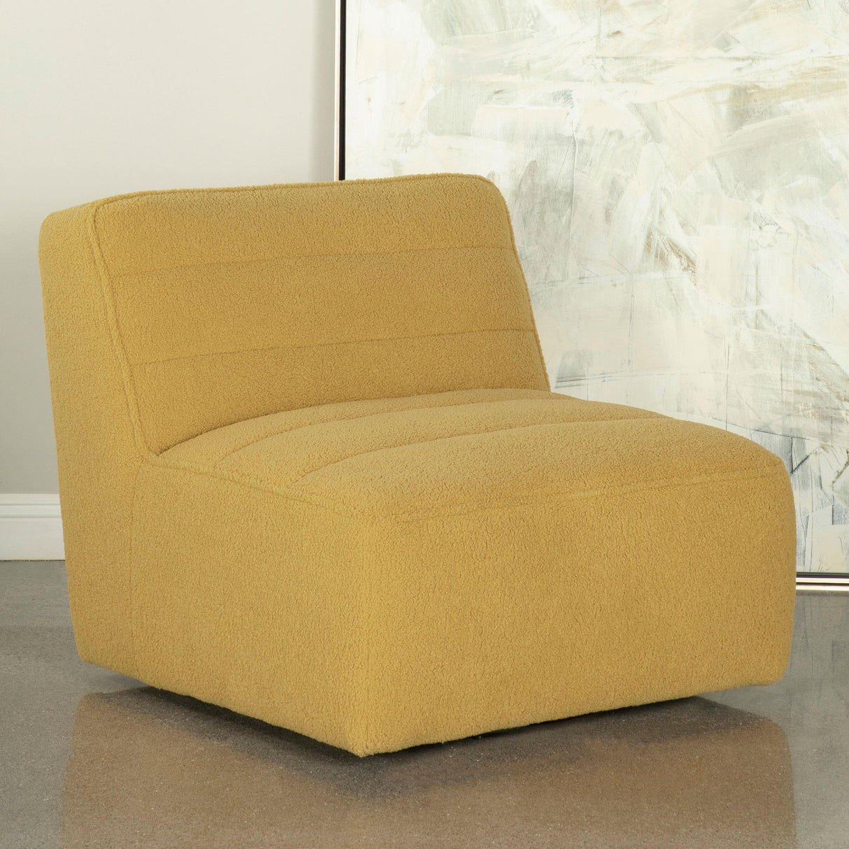 Coaster Cobie Upholstered Armless Swivel Chair Mustard