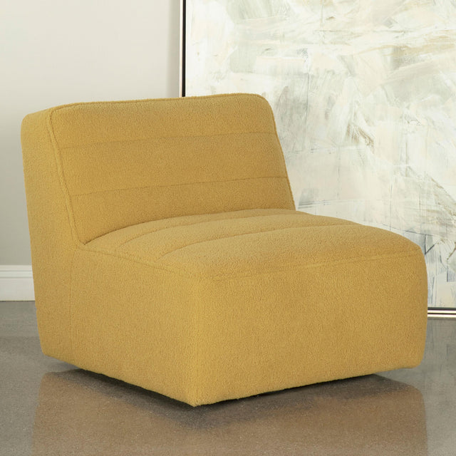 Coaster Cobie Upholstered Armless Swivel Chair Mustard