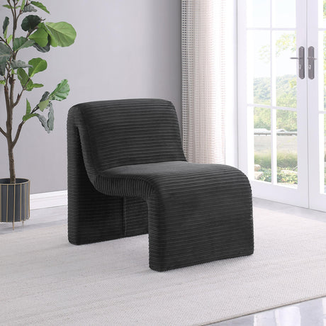 Coaster Drayton Upholstered Curved Armless Accent Chair Black