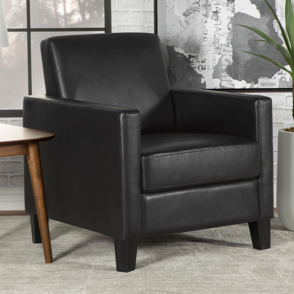 Coaster Julio Upholstered Track Arm Accent Chair Black