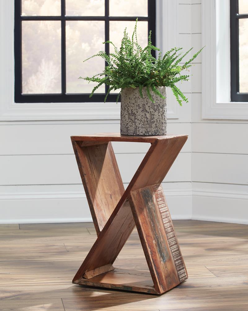 Coaster Lily Solid Reclaimed Wood Accent Side Table Natural