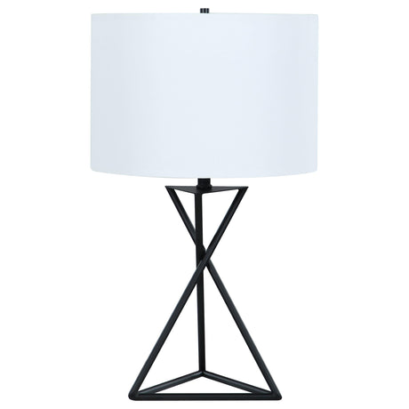 Coaster Mirio 26-inch Drum Shade Metal Bedside Table Lamp Black
