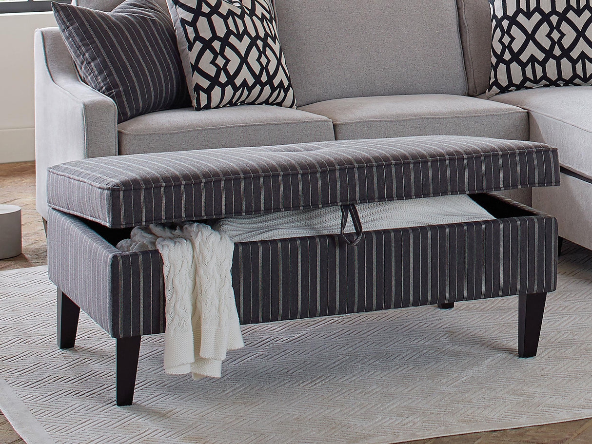 Coaster Ernest Rectangular Upholstered Storage Ottoman Black