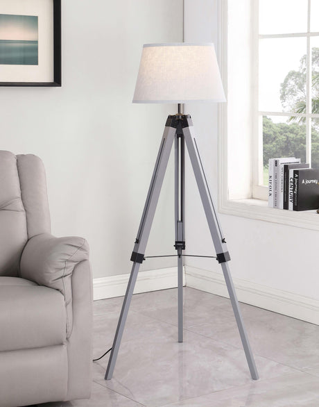 Coaster Dayton 56-inch Empire Shade Metal Tripod Floor Lamp Grey