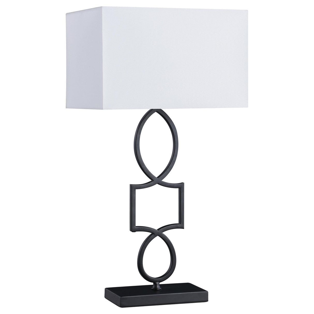 Coaster Leorio 29-inch Rectangular Shade Metal Table Lamp Black
