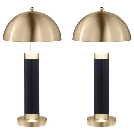 Coaster Conroe 28-inch Dome Shade Pillar Table Lamp Black (Set of 2)