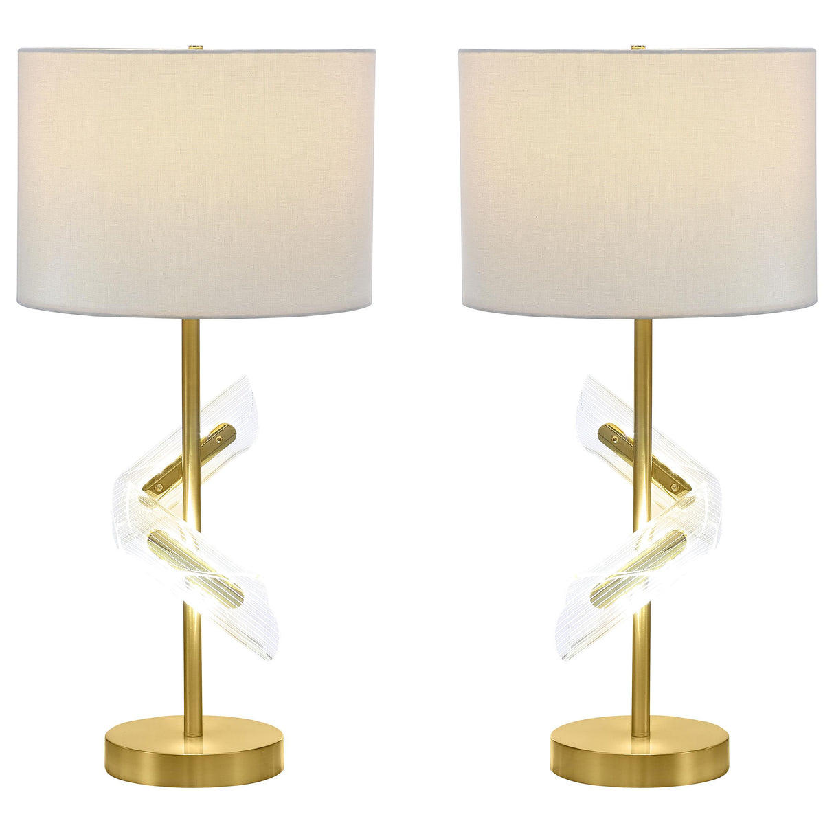 Coaster Kingsley 30-inch Drum Shade Table Lamp Gold (Set of 2)
