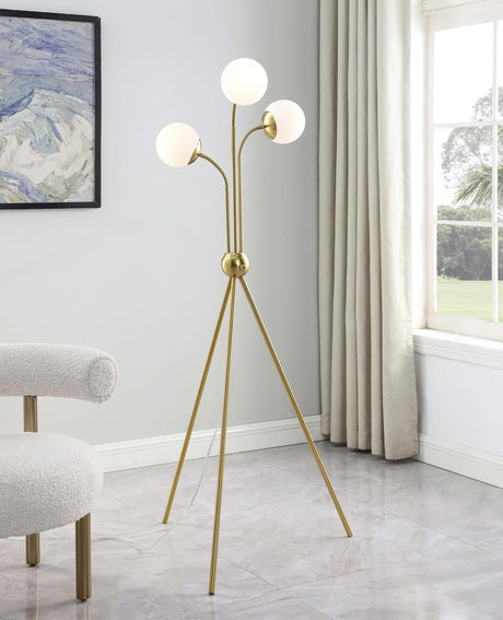 Coaster Miley 66-inch Spherical Bulb Tripod Tree Floor Lamp Gold