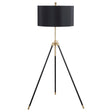 Coaster Zabka 63-inch Drum Shade Metal Tripod Floor Lamp Black