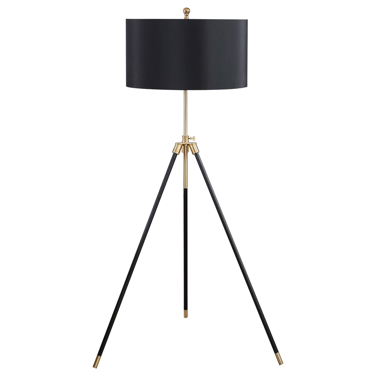 Coaster Zabka 63-inch Drum Shade Metal Tripod Floor Lamp Black