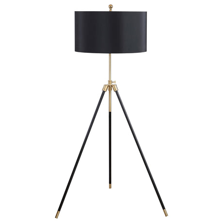 Coaster Zabka 63-inch Drum Shade Metal Tripod Floor Lamp Black