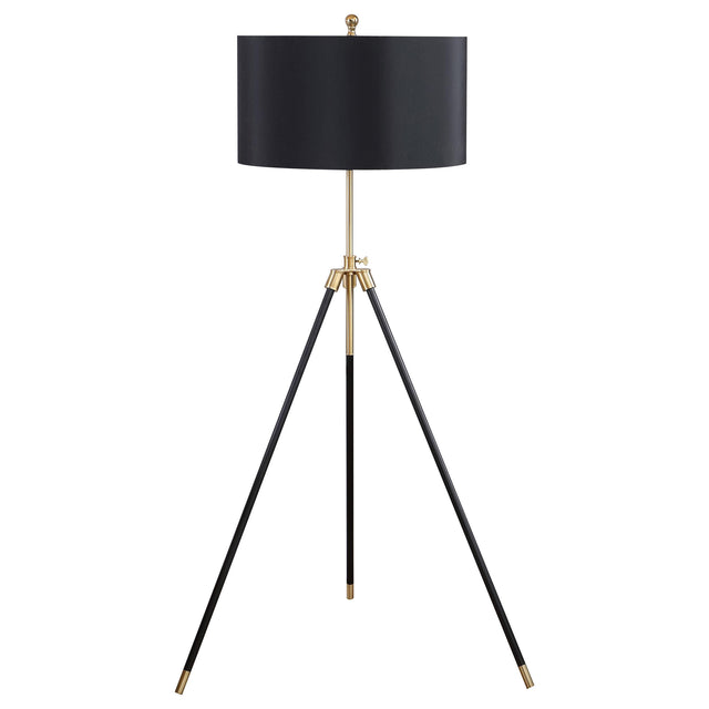 Coaster Zabka 63-inch Drum Shade Metal Tripod Floor Lamp Black