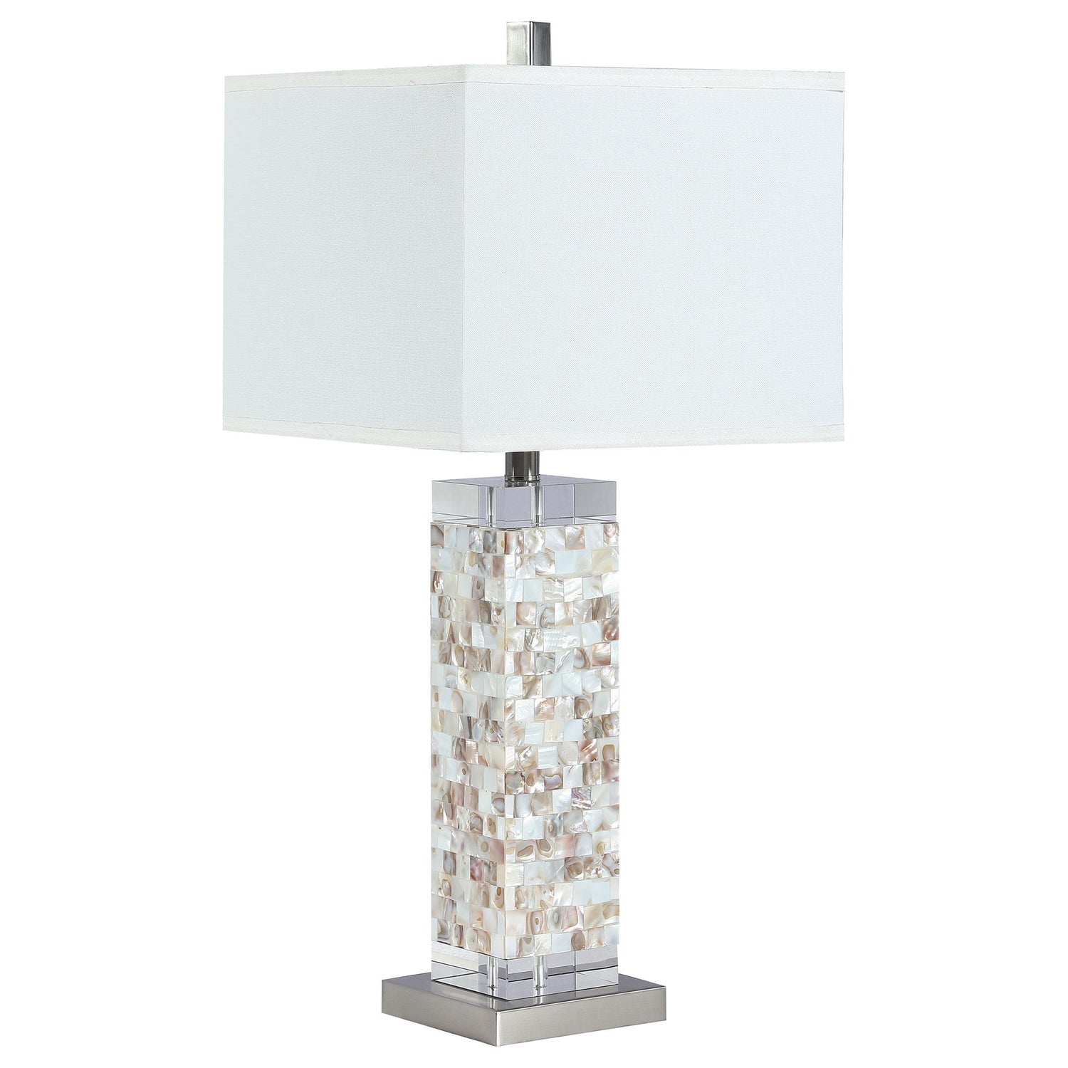 Coaster Capiz 29-inch Square Shade Mother of Pearl Table Lamp Silver