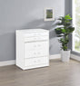 Coaster Danbury 3-drawer Makeup Vanity & Stool Set White High Gloss