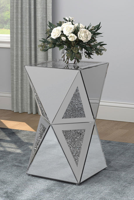 Coaster Matheo Square Geometric Mirrored Acrylic Side Table Silver