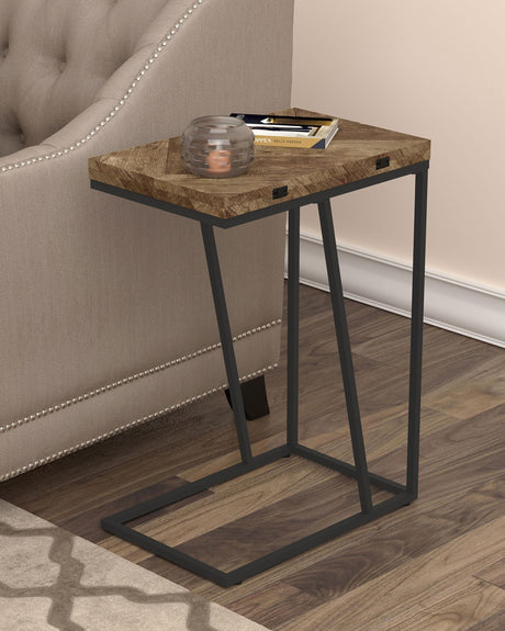 Coaster Carly Expandable Engineered Wood C-Shaped Side Table Tobacco