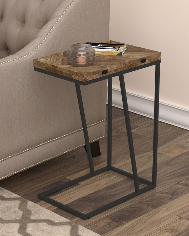 Coaster Carly Expandable Engineered Wood C-Shaped Side Table Tobacco