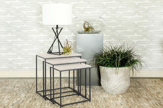 Coaster Medora 3-piece Marble Top Nesting Table Set White