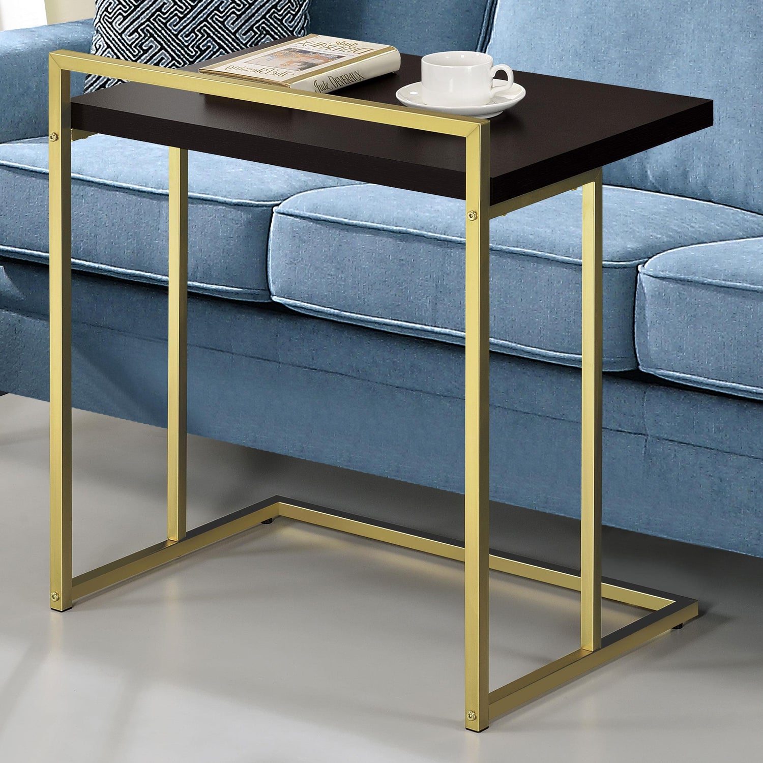Coaster Dani Rectangular C-Shaped Sofa Side Table Cappuccino