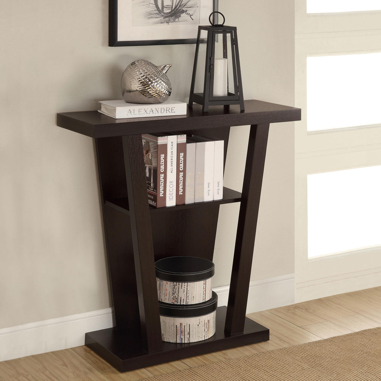 Coaster Evanna 2-shelf Engineered Wood Console Table Cappuccino