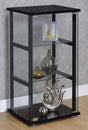 Coaster Cyclamen 3-shelf Clear Glass Curio Display Cabinet Black