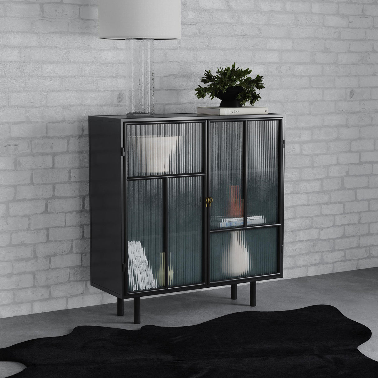 Coaster Dalia 2-door Accent Storage Cabinet with Shelving Black