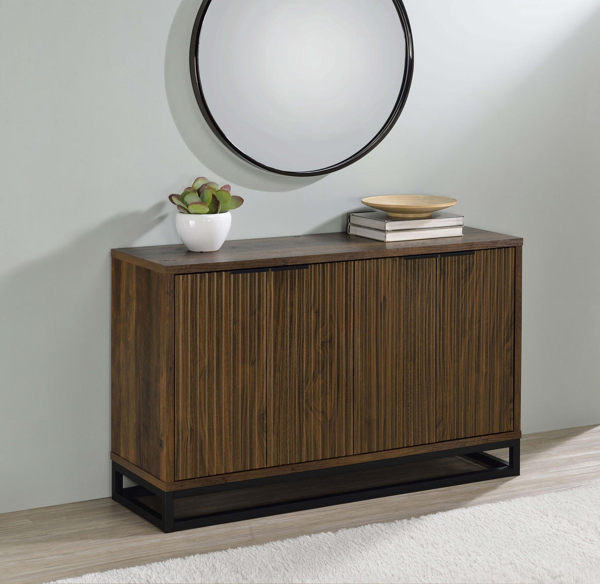 Coaster Ryatt 4-door Engineered Wood Accent Cabinet Dark Pine