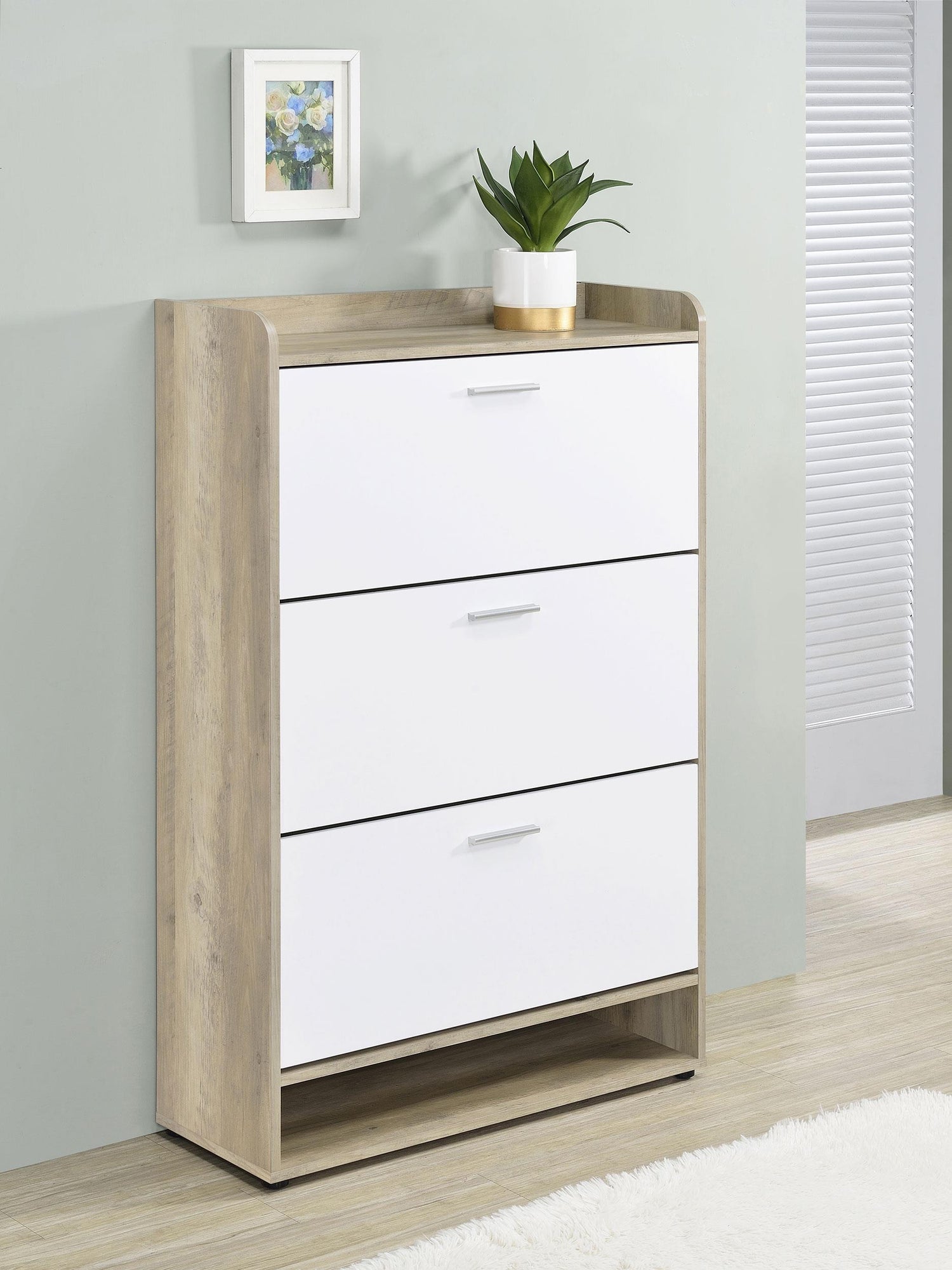 Coaster Denia 3-tier Engineered Wood Shoe Cabinet White