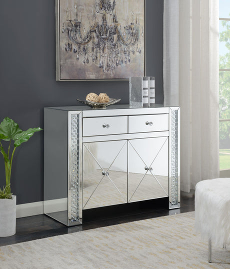 Coaster Maya 2-drawer Mirrored Storage Accent Cabinet Silver