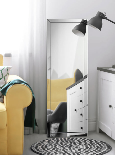 Coaster Soline 22 x 61 Inch Framed Standing Floor Mirror Silver