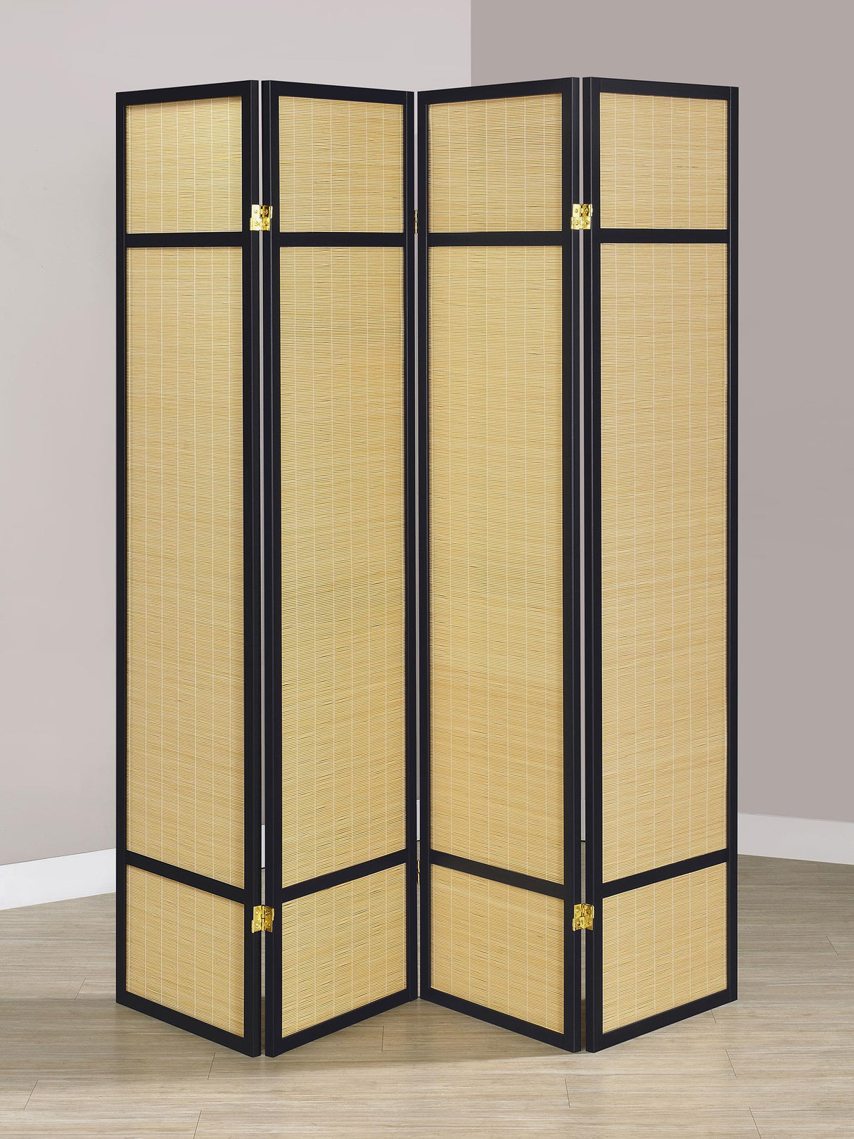 Coaster Pearce 4-panel Bamboo Room Divider Folding Screen Natural