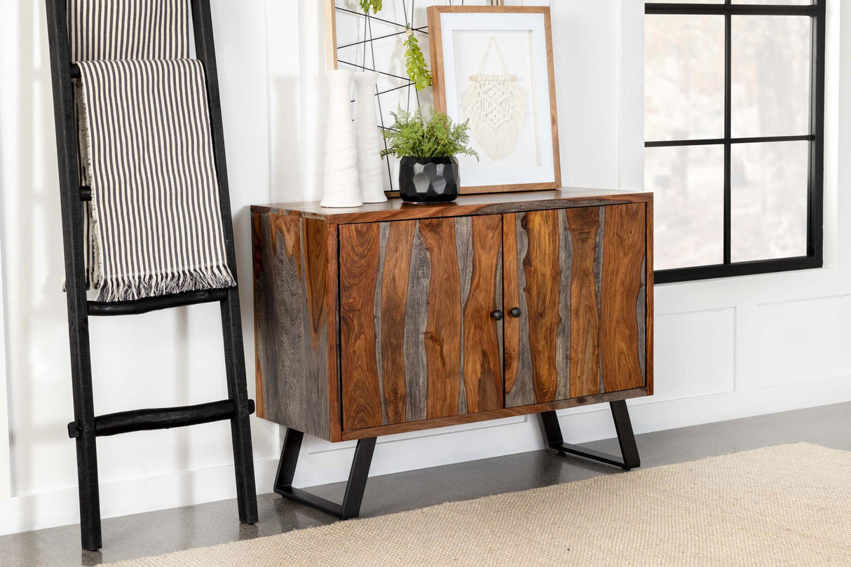Coaster Mathis 2-door Sheesham Wood Storage Accent Cabinet Grey