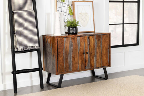 Coaster Mathis 2-door Sheesham Wood Storage Accent Cabinet Grey