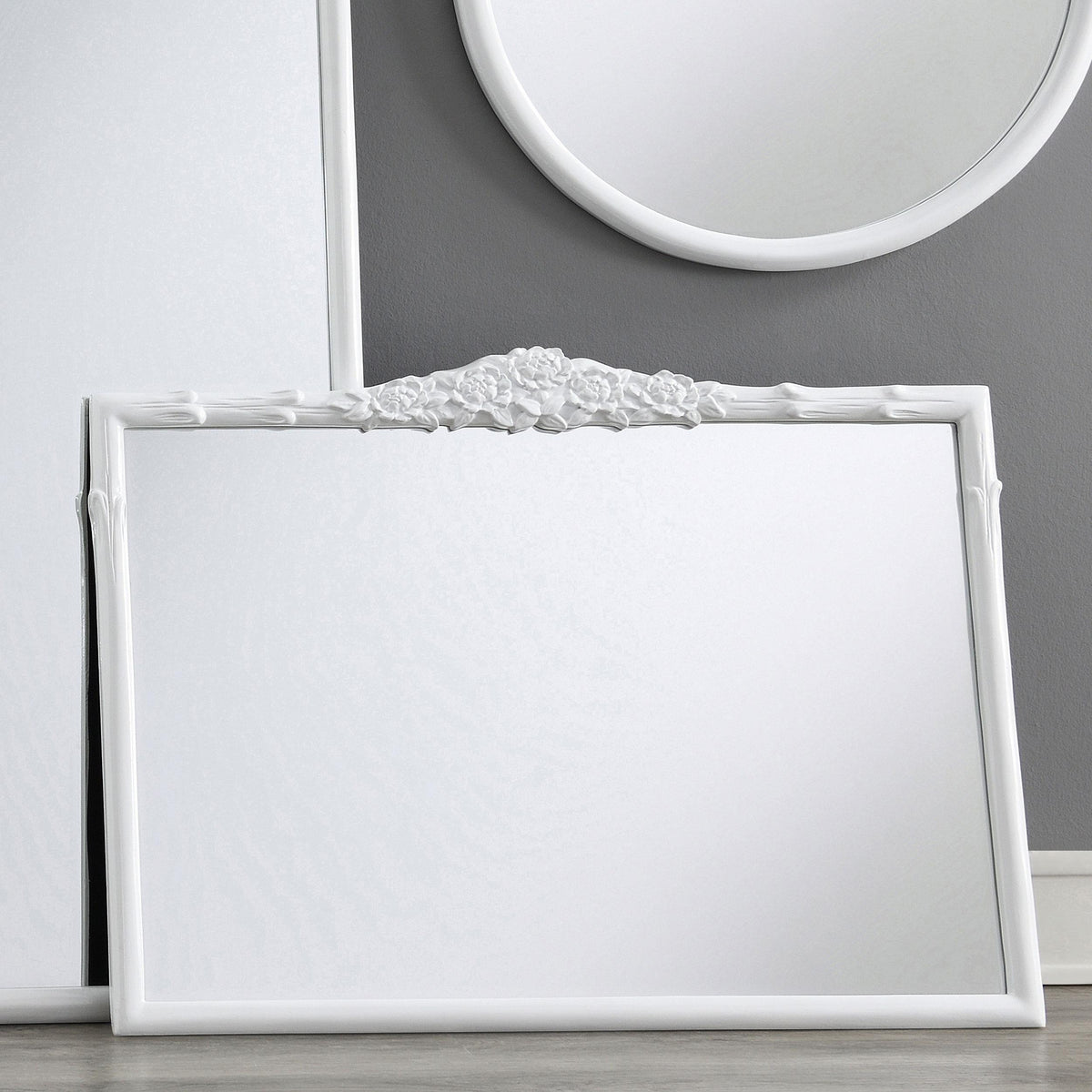 Coaster Sylvie 40 x 30 Inch French Provincial Mantle Mirror White